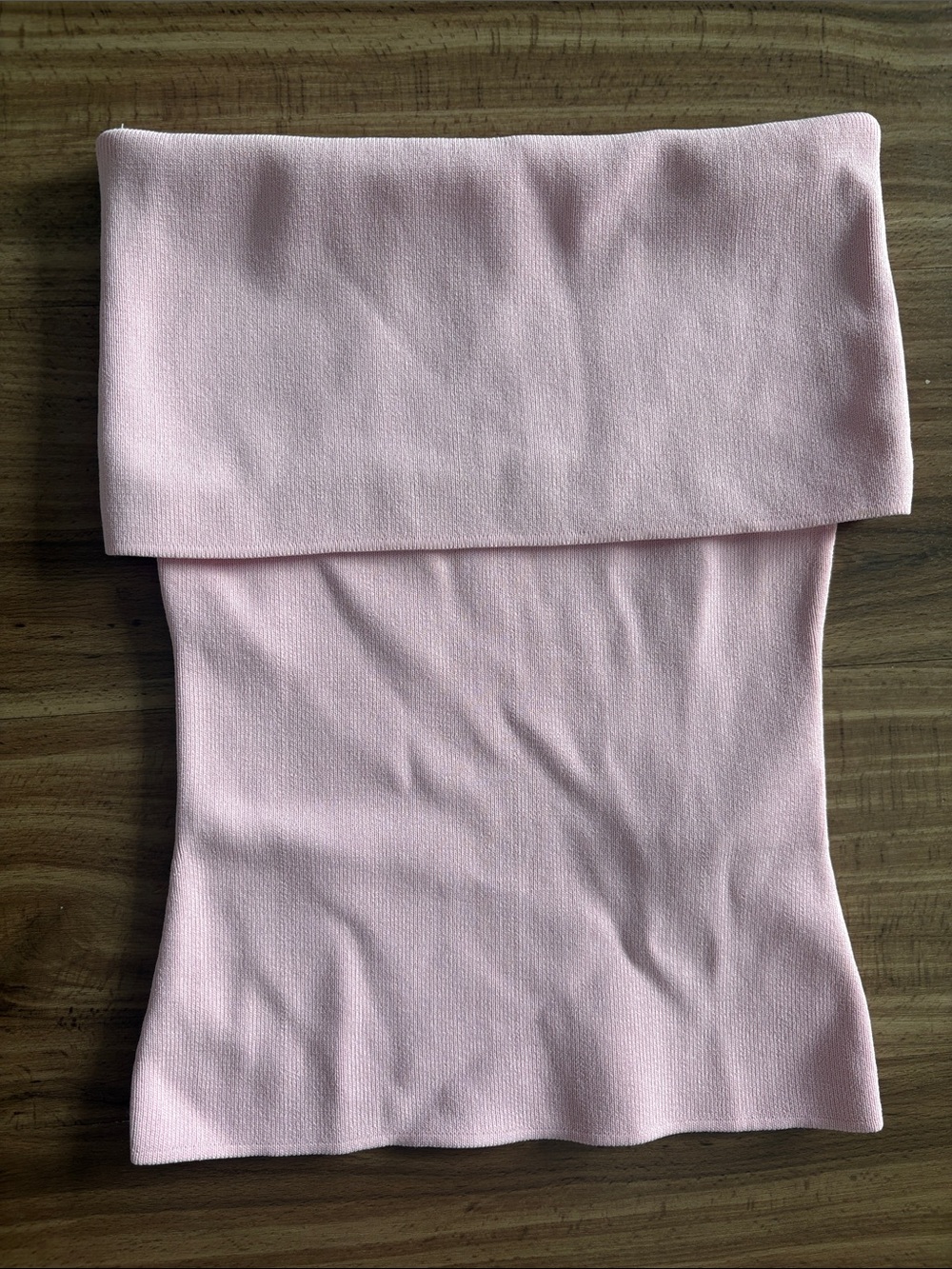 Zara Fold-Over Strapless Tube Top in Light Pink